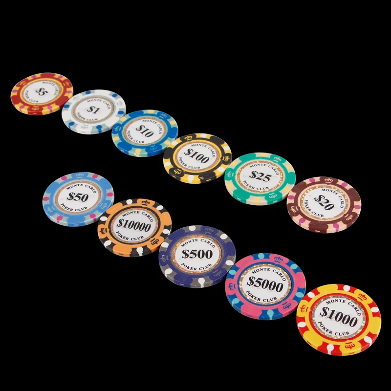 500pcs 14g Poker Chip Set With Black Or Sliver Aluminum Case/casino