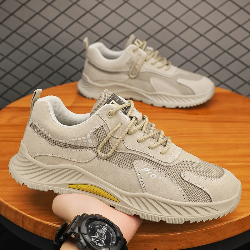 Accept OEM Service 4 Season Hand Made Genuine Leather Breathable Mesh Casual Sport Shoes For Men