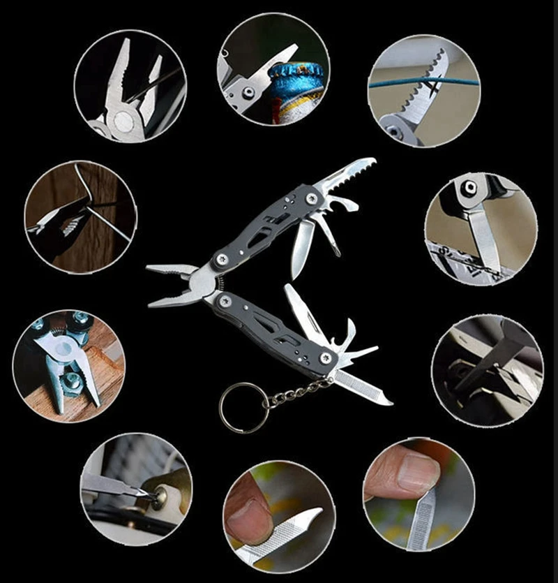 Multifunction Stainless Steel Multi-tool Pocket Knife Pliers Folding Pliers Portable Folding Pliers