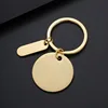 Gold 30mm  round small long key ring