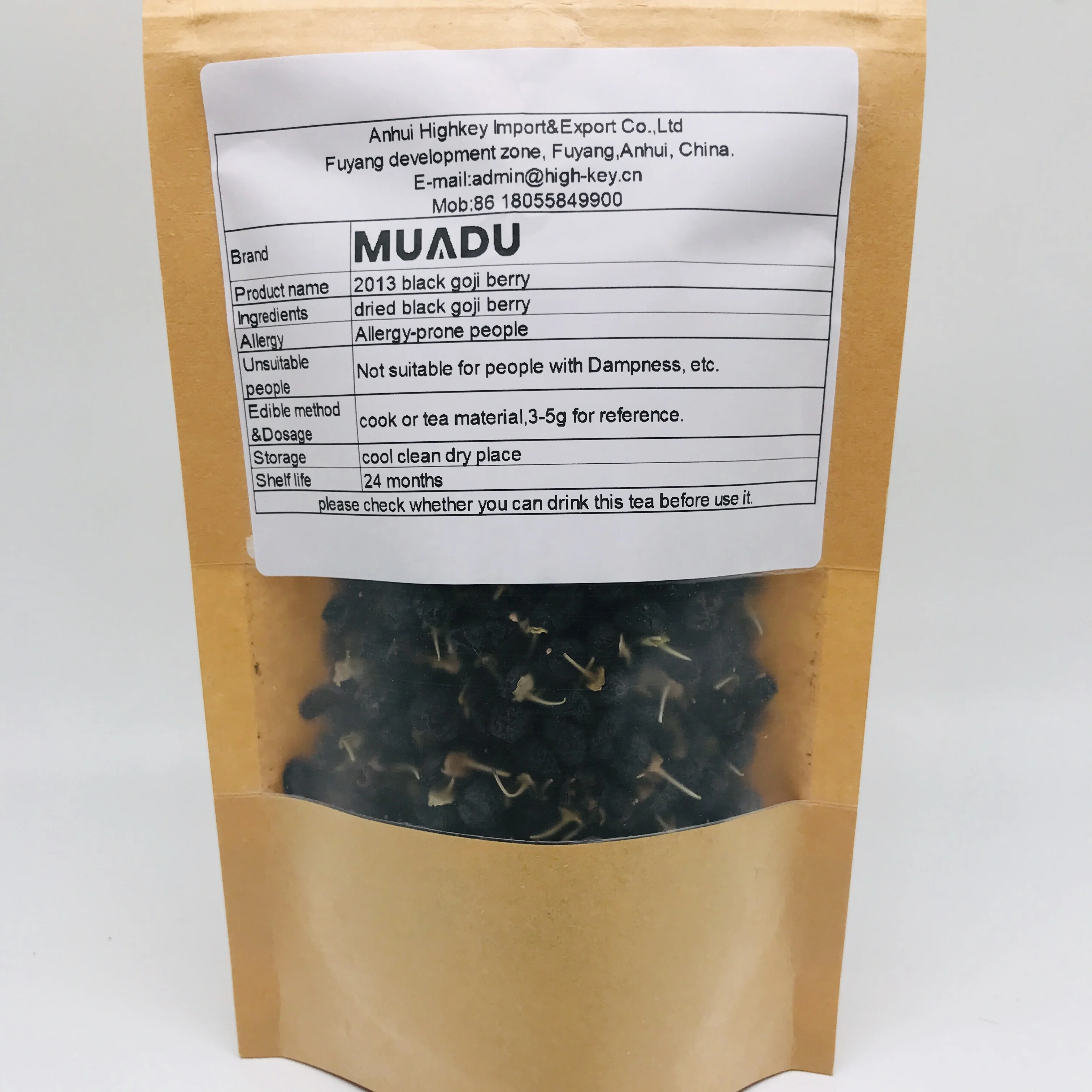 2013 High Quality Hei Gou Qi Goji Berry Sweet Tasted Preserved Black Wolfberry Dried Ad Process Bulk Packaging for Sale