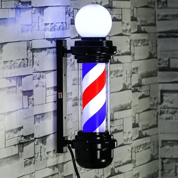 Vintage Style Rotating LED Barber Pole Light for Hair Salons and Barbershops Outdoor Hairdresser Shop Sign Lamp