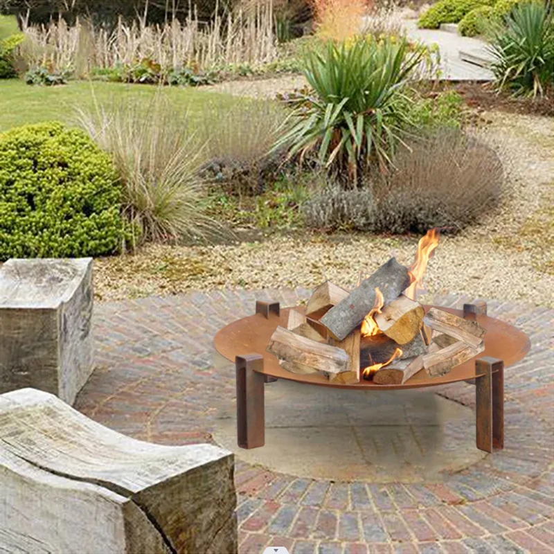 Burning Outdoor Charcoal Brazier Fireplace Wooden Burner Outdoor