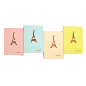 CUSTOM 2026 A5 Paris Tower Hardcover NOTEBOOK pink Yellow  NOTEBOOK for STUDENTS