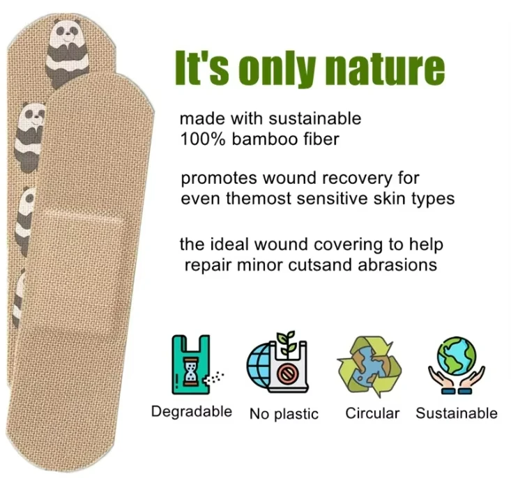 Bamboo Adhesive Bandages Flexible Fabric Assorted Shapes for Cuts ...