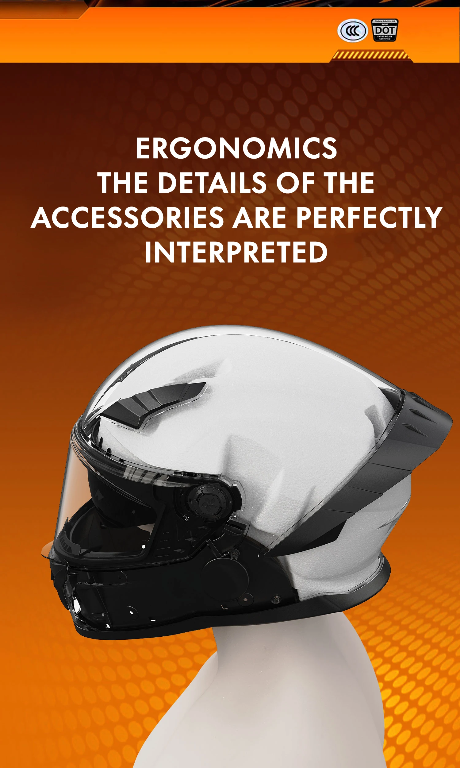 Picture of Professional Motorcycle Racing Helmet - Ventilated Lightweight Design ...