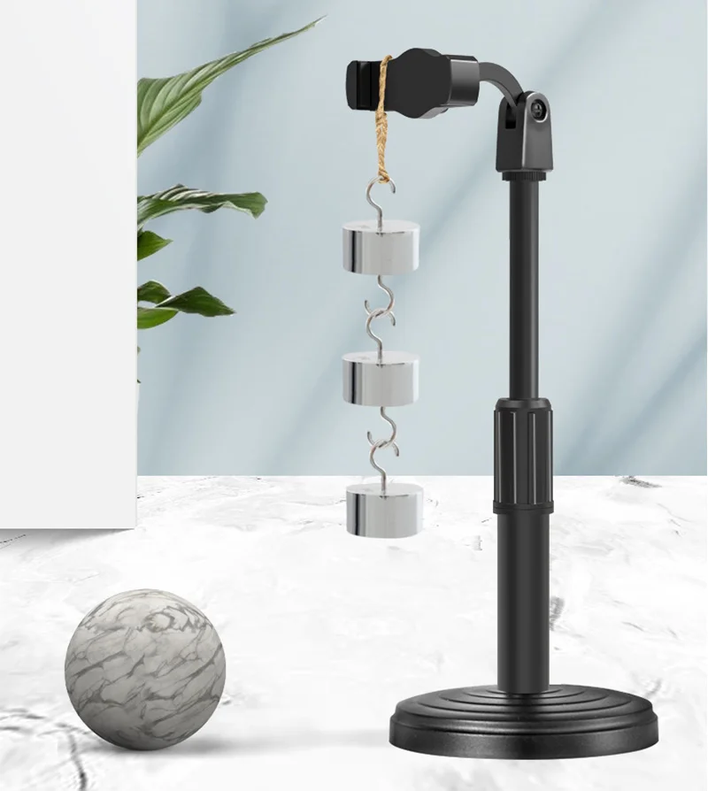 2 in 1 Mobile Phone Holder Tablet Stand Desk 360 Rotate for Desktop Live Streaming Overhead Shoot Video Round Base
