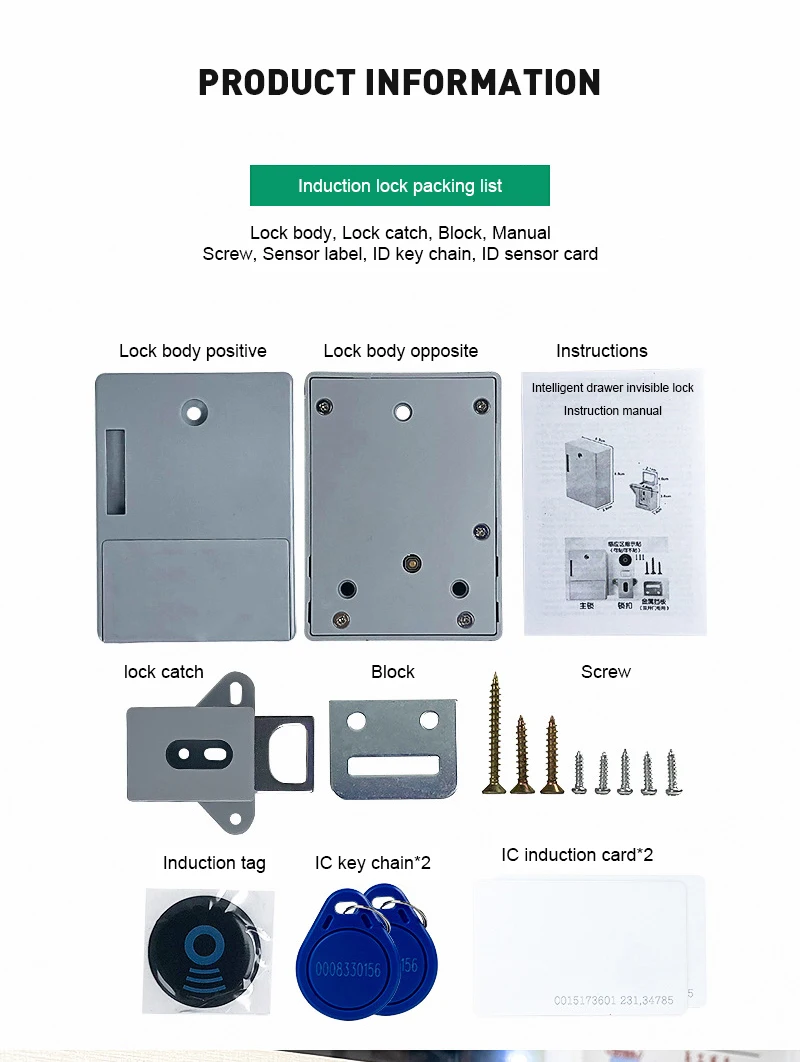 Invisible Magnetic Digital Cabinet Lock - RFID Smart Security