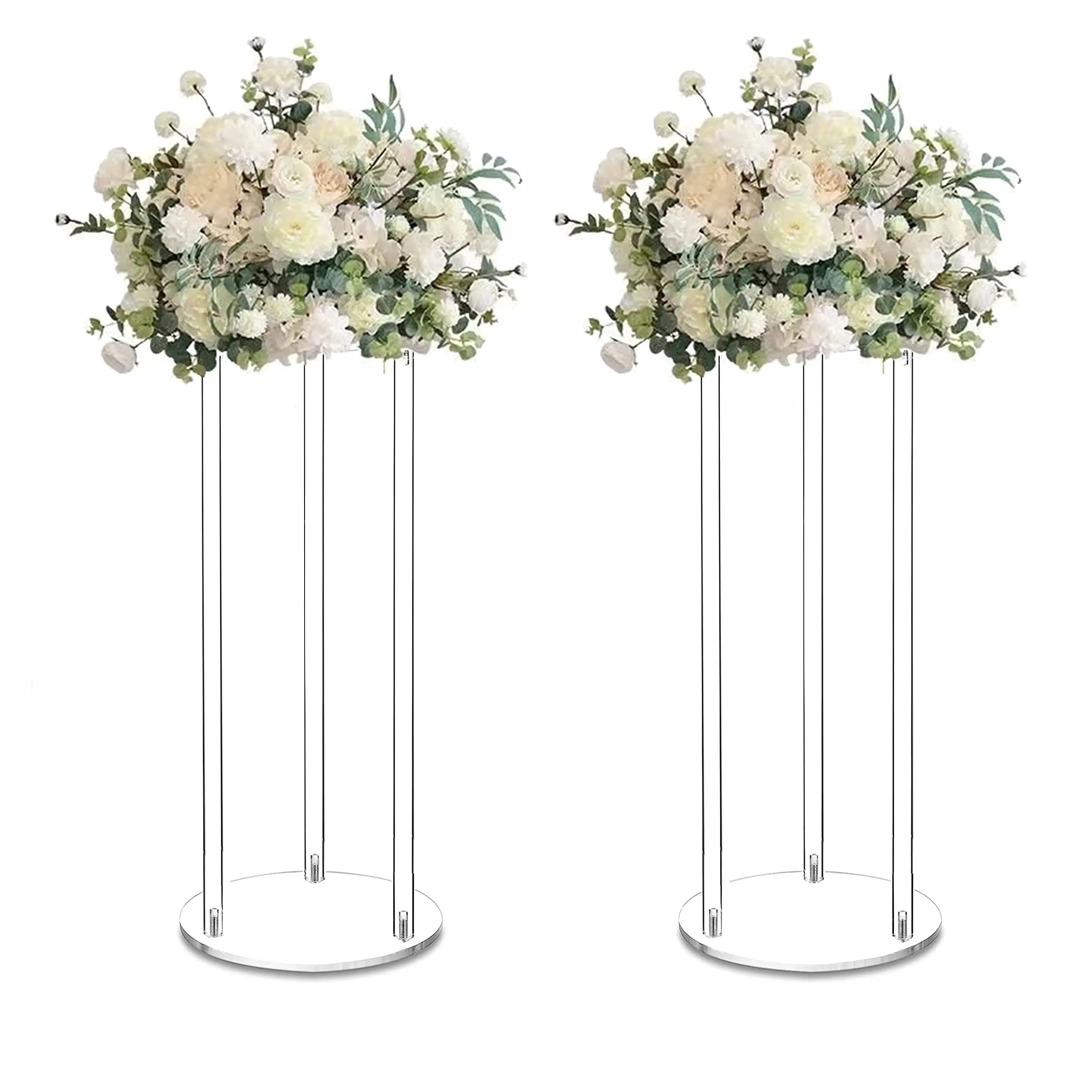 Clear Acrylic Flower Stand Floor Vase Centerpiece Wedding Column ...