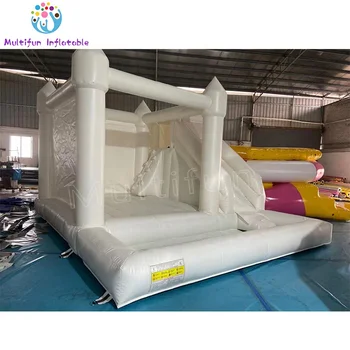 All White Wedding Jumping Bouncy Castle Inflatable White Bounce House Slide with Ball Pit