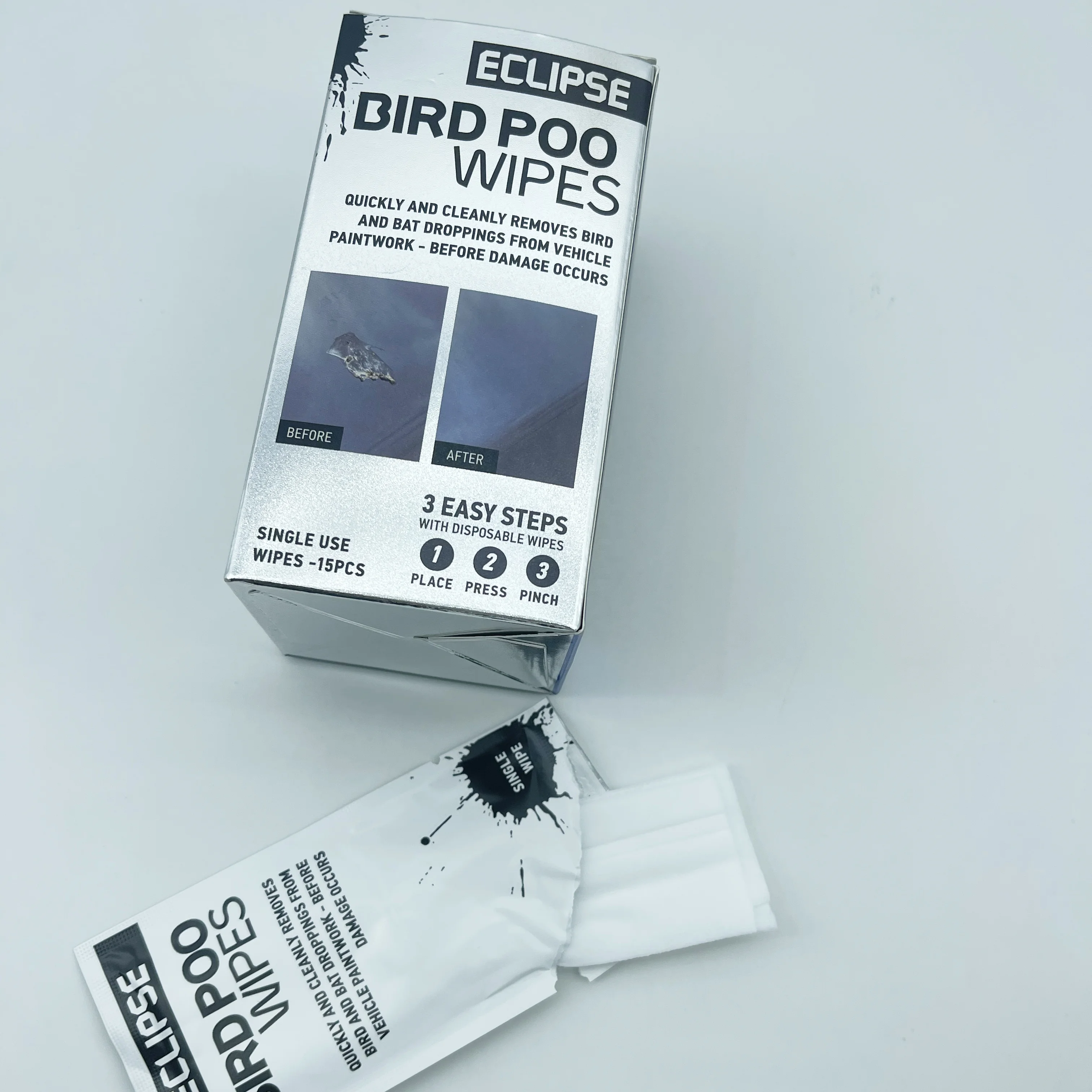 customized bird poop car wet wipes
