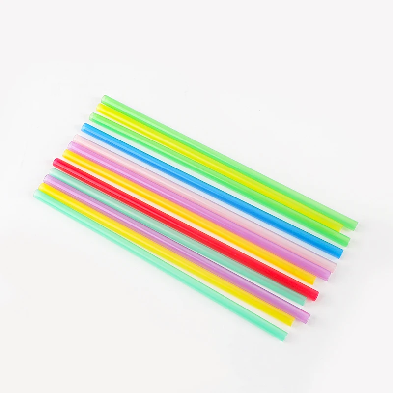 Colorful Pp Hard Plastic Drinking Straws Disposable Long Drink Plastic ...