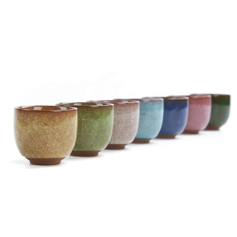 6 шт льда трещины фарфоровая керамическая чашка кунг фу 150 мл китайская посуда набор с подарочной коробкой в японском стиле глины для чайных и кофейных церемоний чайная