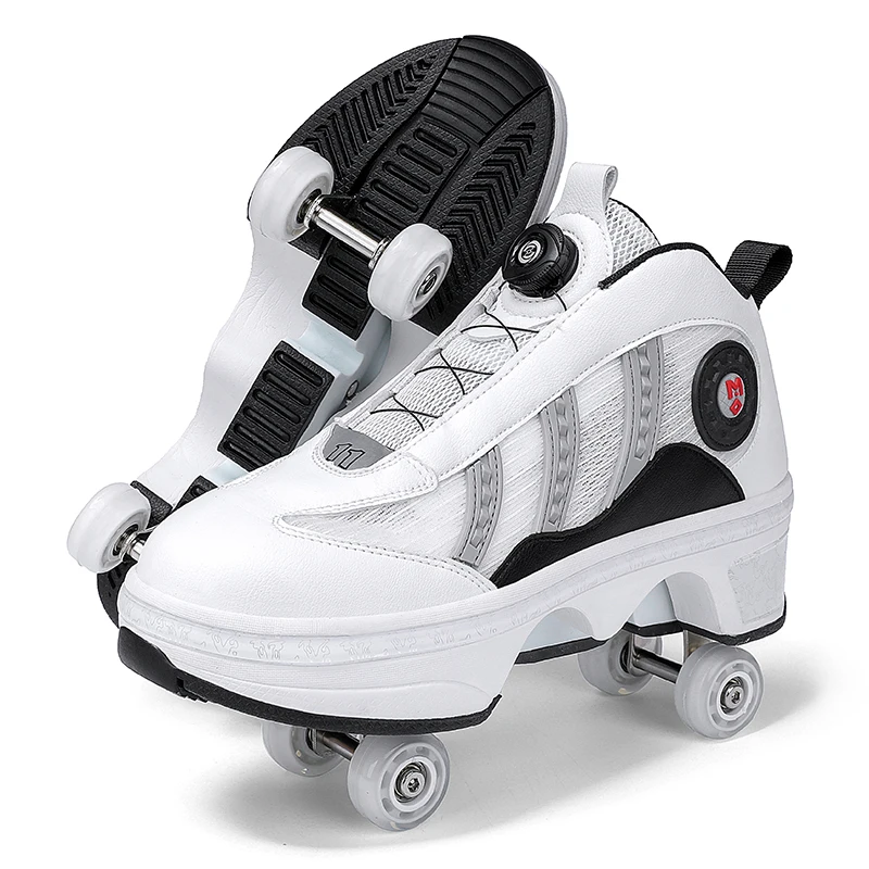 Retractable Outdoor Kick Out Roller Skate Shoes in
