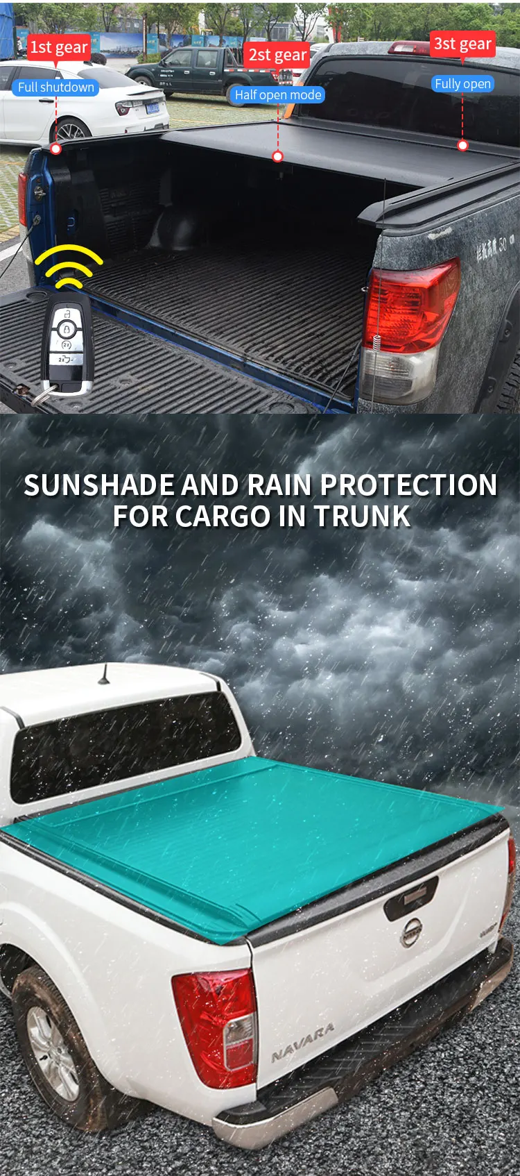 Key Remote Control Retractable Pickup 4x4 Bed Electric Tonneau Cover for Changan Lantuozi Power Roller Shutter Land Tourer manufacture