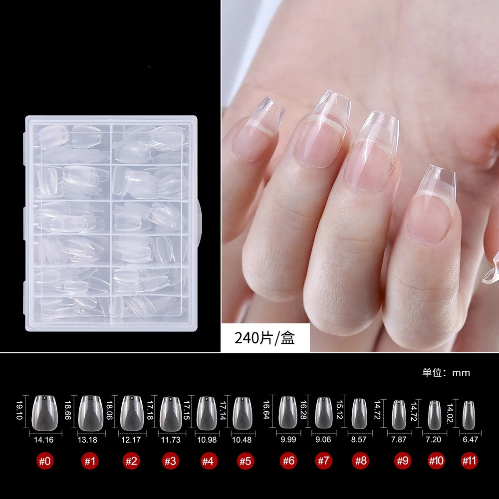 Extra Short Xxs Xs Coffin Almond Soft Gel Nail Tips Custom Logo Wholesale Curved Full Cover 0112