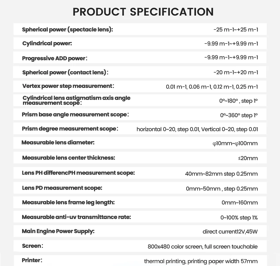 Hot Selling Optical Instrument High Precision Lens Meter Focimeter Auto Lensometer Digital for Optical Store