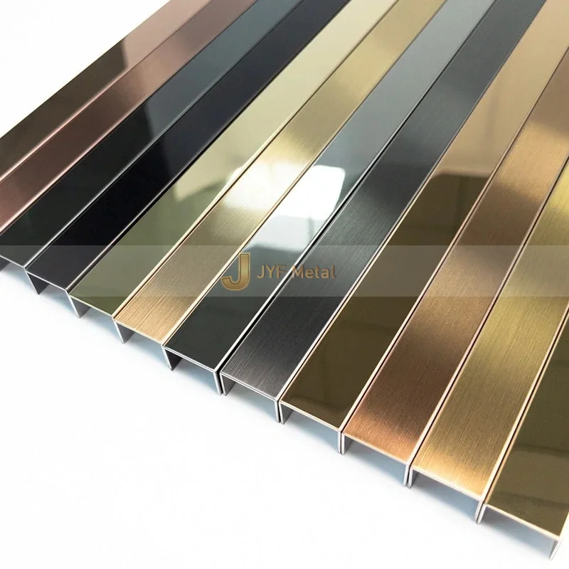 J401 Factory Price Tile Accessories Tile Edging Profiles for Floor and Wall Edges Decoration 304 Stainless Steel Tile Trim