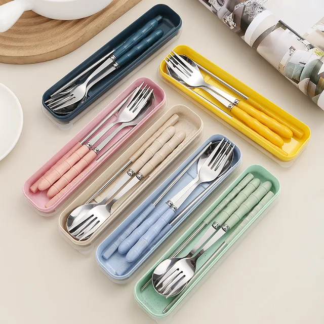 Tableware Eating Utensils Silver Flatware Cutlery Set with Wheat Box for Home Restaurant Wedding