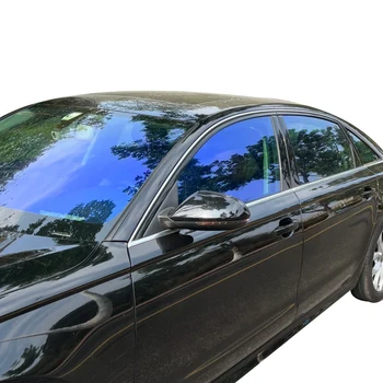 85%vlt Blue Purple Chameleon Window Tint Light Blue Chameleon Nano Ceramic Car Window Tint Solar Film  UV rejection 1.52*30M