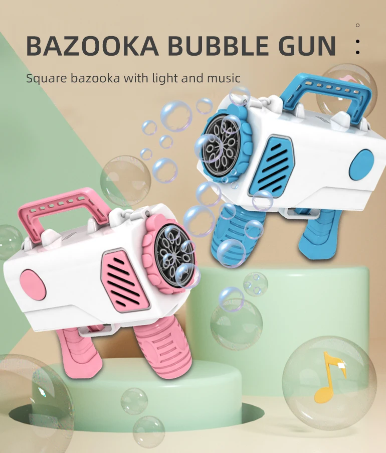 Chengji automatic flashing rocket launcher bubble gun blower soap toys summer outdoor rocket boom bubble gun toys