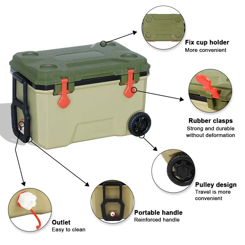 Direct Sales 4 in 1 Cooler Combos 16L to 145L Storage Food Cooler Box Ice Chest Cooler Sets with Wheels