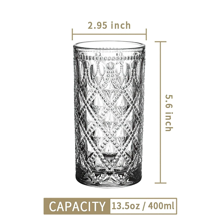 Mojito Collins Home Goods 13oz Embossed Drinking Glass