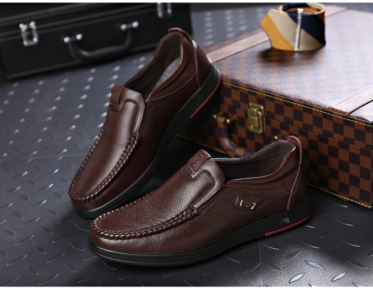 2021 Newly Men's Genuine Leather Shoes Size 38-47 Head Leather Soft ...