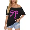 Black Pink Sequin Bow