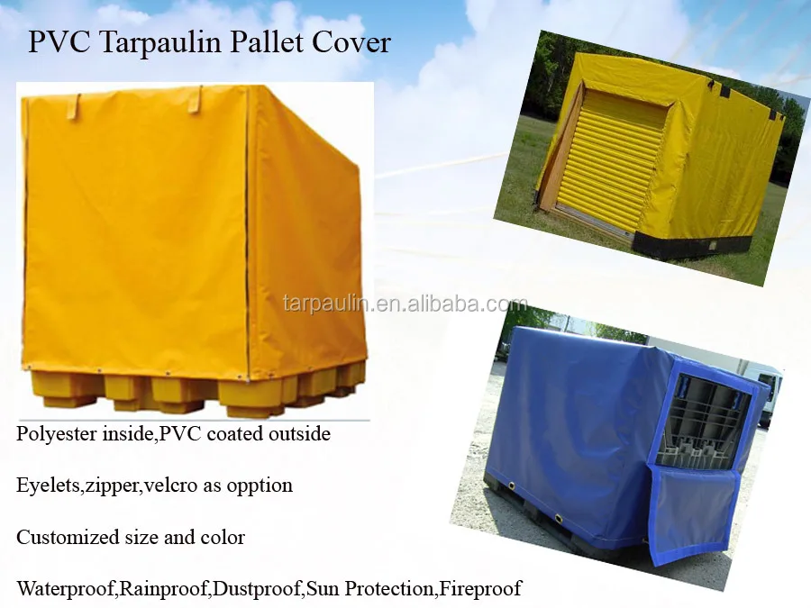 Reusable Waterproof High Strength PVC Fabrics Heavy Duty IBC Pallet Cover PVC Tarpaulin Cover