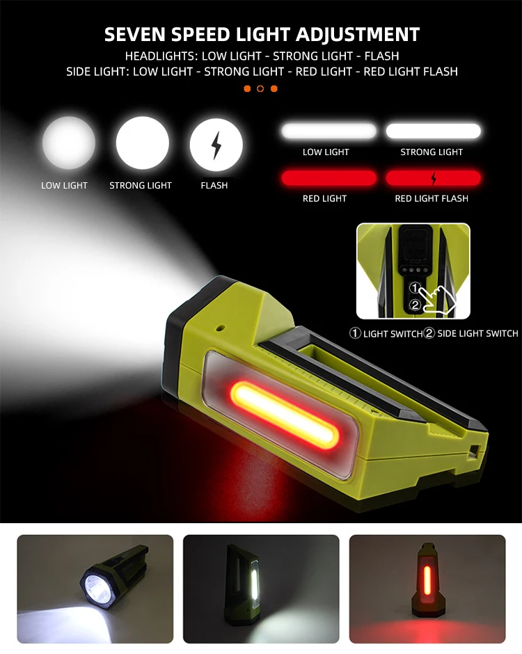 2022 New Design HandHeld Rechargeable LED COB Search Light Outdoor Portable Hunting Spotlight Flashlight Emergency Light factory