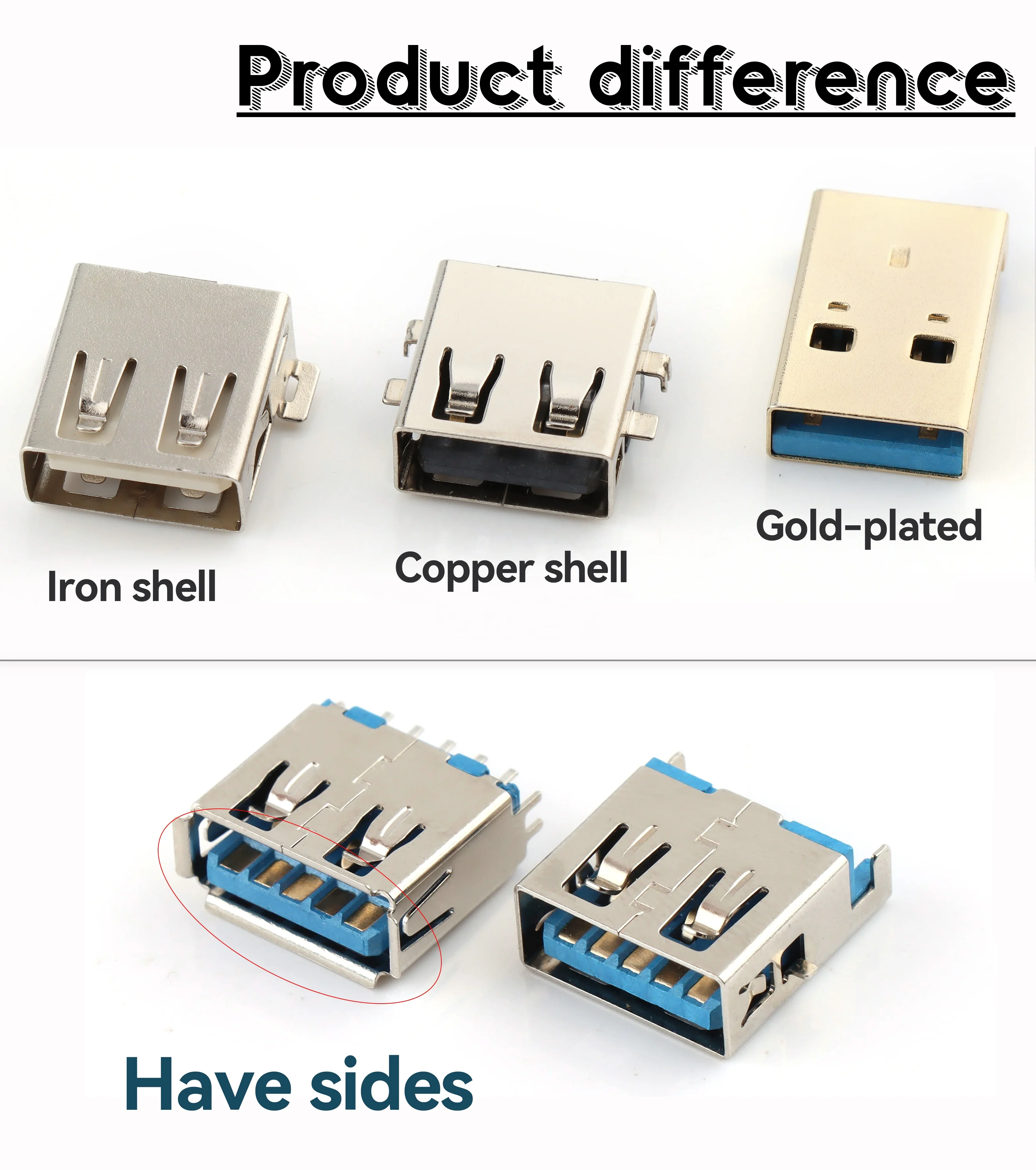 Высота 3,0 Pcb Usb тип A 3,0 гнездовой разъем