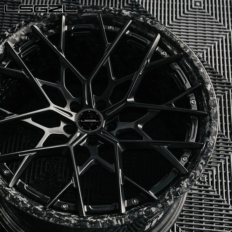 LSGZL Carbon Fiber Forged Alloy Wheels15-24 26 Inch Wheel Forged Aluminium  5x114.3 5x130 6x139.7 Wheels Inch Wheels Rims