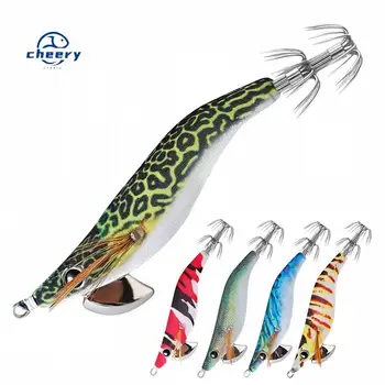 CHEERY Palmer 9cm 7g Luminous Squid Jig Lures Wood Shrimp Squid Fishing Lure Saltwater Fishing Bait Glow Squid Jig – Metal Jig – view 2