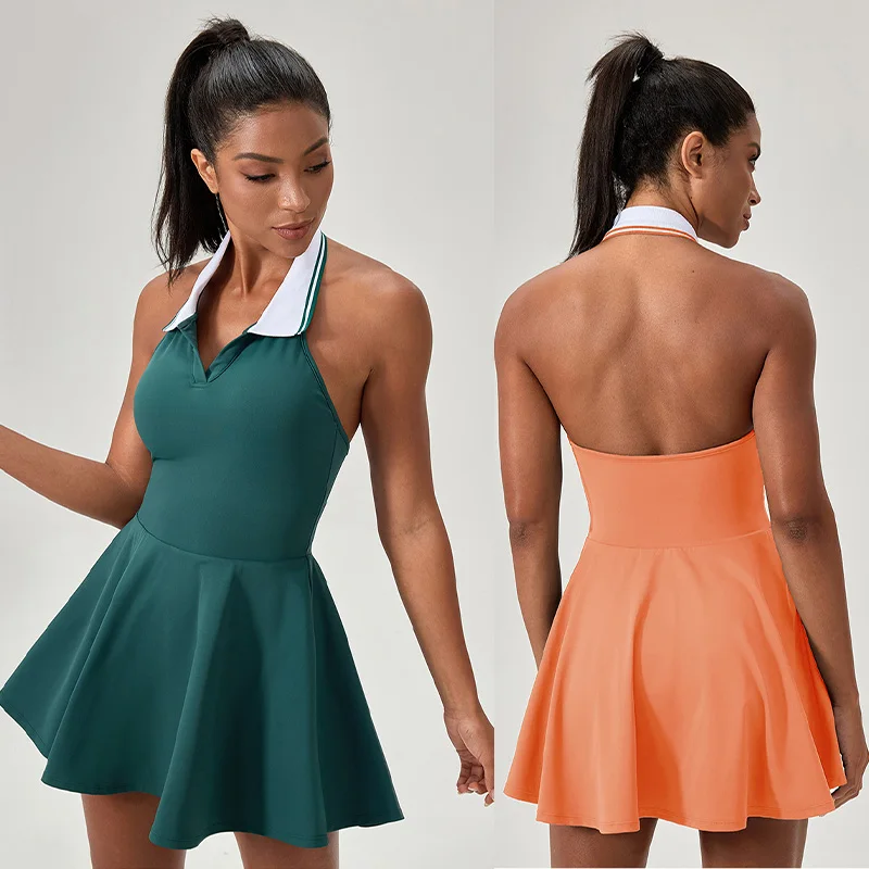 Spandex Golf Dress To Play Beach Tennis Athletic Fitted Dresses For Ladies Elegant Workout Golf Dress Falda de Tenis Para Mujere Spandex Golf Dress To Play Beach Tennis Athletic Fitted Dresses For Ladies Elegant Workout Golf Dress Falda de Tenis Para Mujere