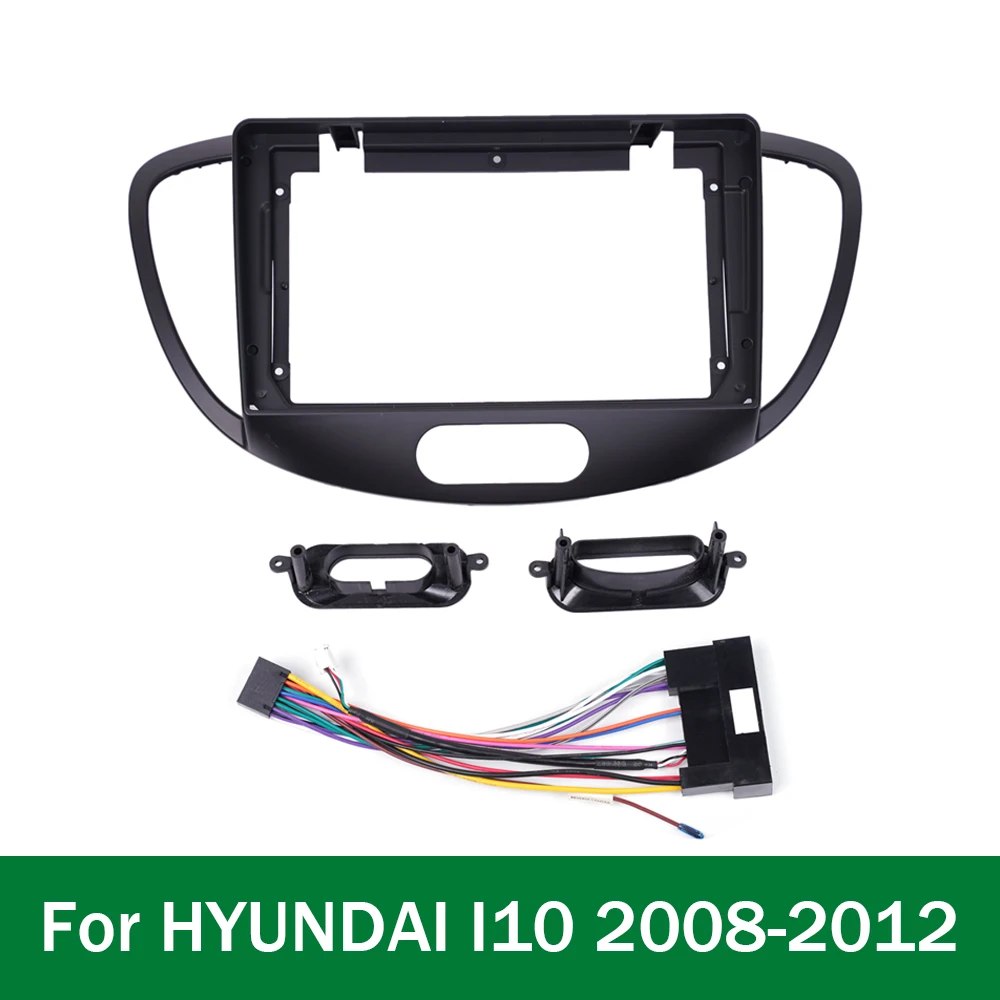 Car GPS Navigation Panel for HYUNDAI I10 2008-2012 9 Inch Screen 2 Din Android Dashboard Radio Stereo Fascias Panel Frame