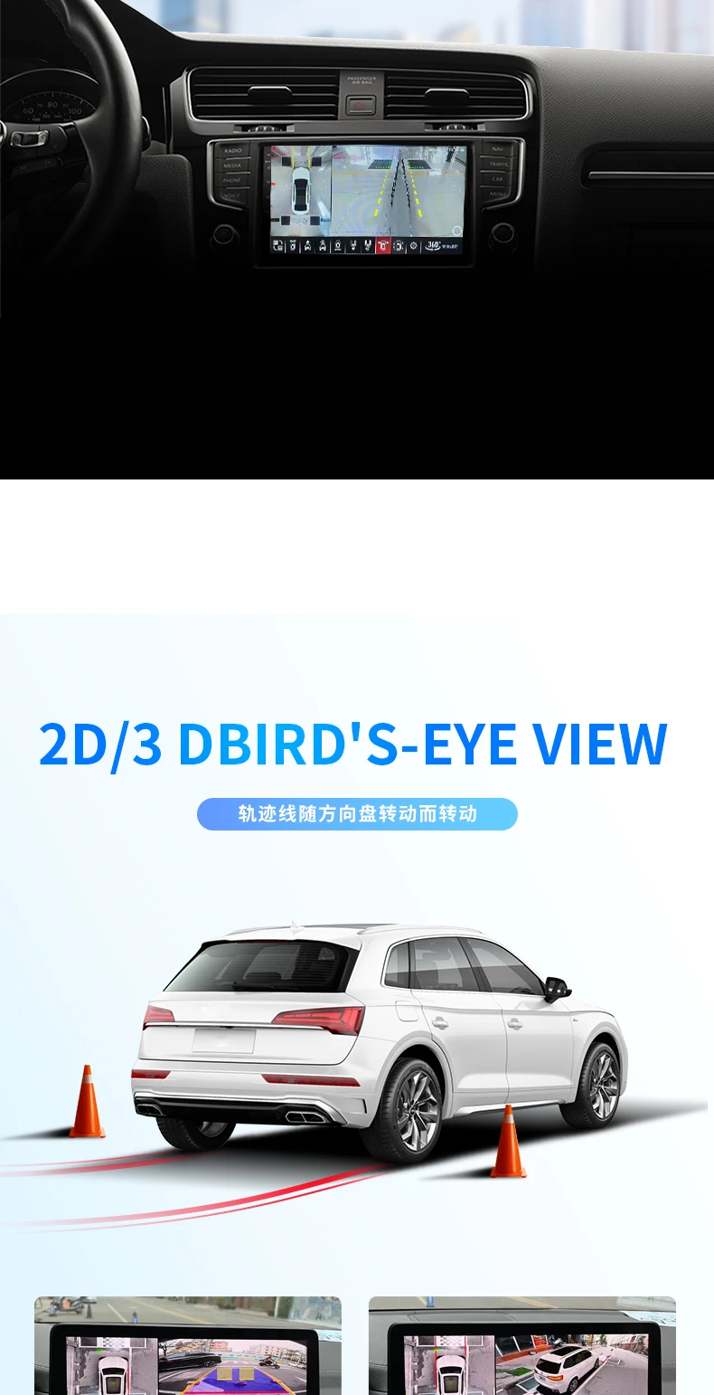 AHD 1080P HD Night Vision 360° 2D/3D Panoramic Parking System - 4 Camera Car DVR With Loop Recording & G-Sensor For Vehicles/Trucks/RVs_voghion.com