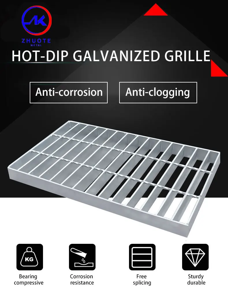 Standard Size Steel Grating 32*5 Stainless Steel Bar Grating 19w4 Type