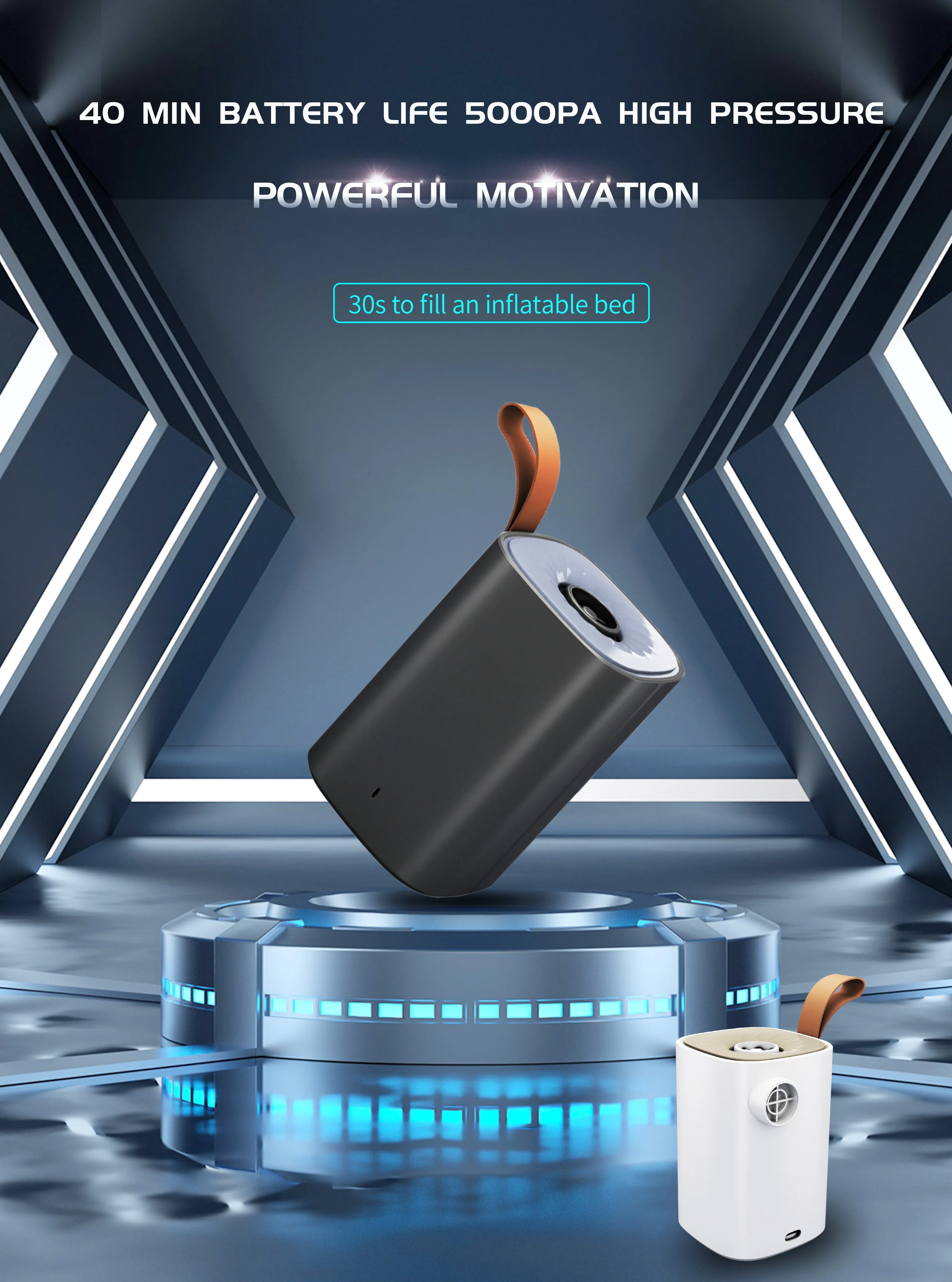 Portable Air Pump With 3600mah Battery Usb Rechargeable Mini Air Pump