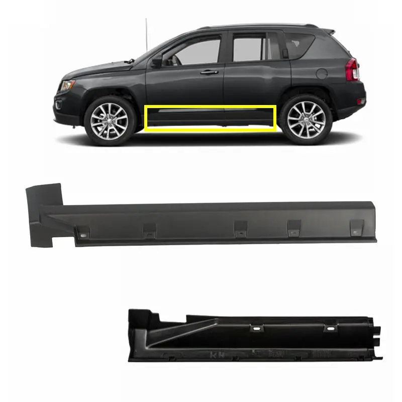 OEM car body parts front rear left right rocker molding skirt panel trim for Jeep compass 2011-2017 5182572ab