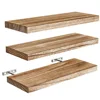 Tres piezas de madera de paulownia de color marrón claro ligeramente quemada