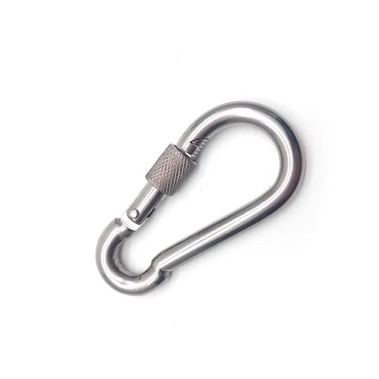 Stainless Steel Snap Hook with Screw Lock Heavy Duty Spring Buckle for Rock Climbing,Outdoor