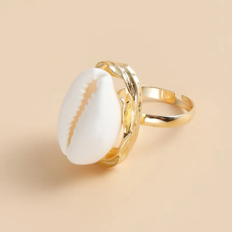 18K Gold Plated Summer Opening Simple Casual Jewelry Popular and Versatile Hawaiian Shell  Ring