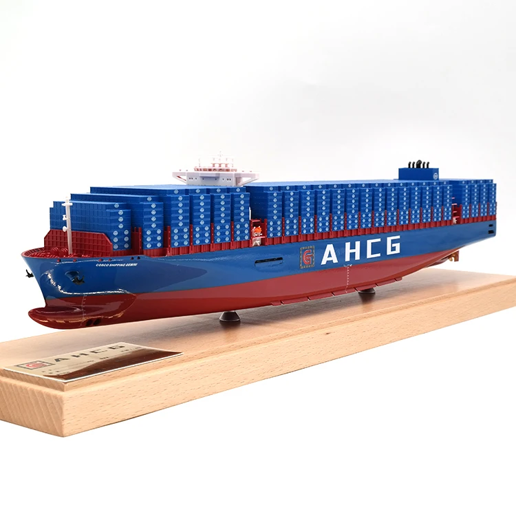 【A】Custom Made 24000TEU AHCG  Metal Crafts Logistics Present Freight Forwarder Gift Miniature Container Ship Model