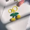 Yellow Crochet Cherry keychain A