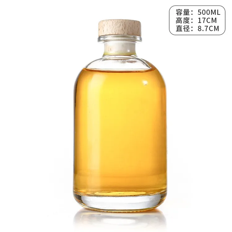 250ml 8oz Clear Frosted Glass Liquor Spirits Bottles Empty Olso Whiskey Vodka Tequila Gin Cork Stopper Free Sample for Brandy