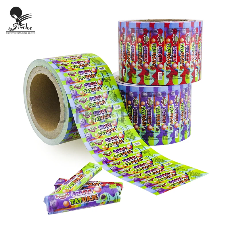 Custom Printing High Quality Candy Wrapper Packaging Fold Wax Roll Paper Chewing Gum Wrapper