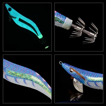 CHEERY Luminous Body Shrimp 2.5# 3.0# 3.5# Squid Jigs Egi Fishing Glow Japanese Octopus Lure – Metal Jig – view 3