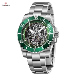 Customized Super Brand Super Luminous Men's Luxury Hollow Out 10ATM Diving Mechanical Watch Customizable Skeleton Watches
