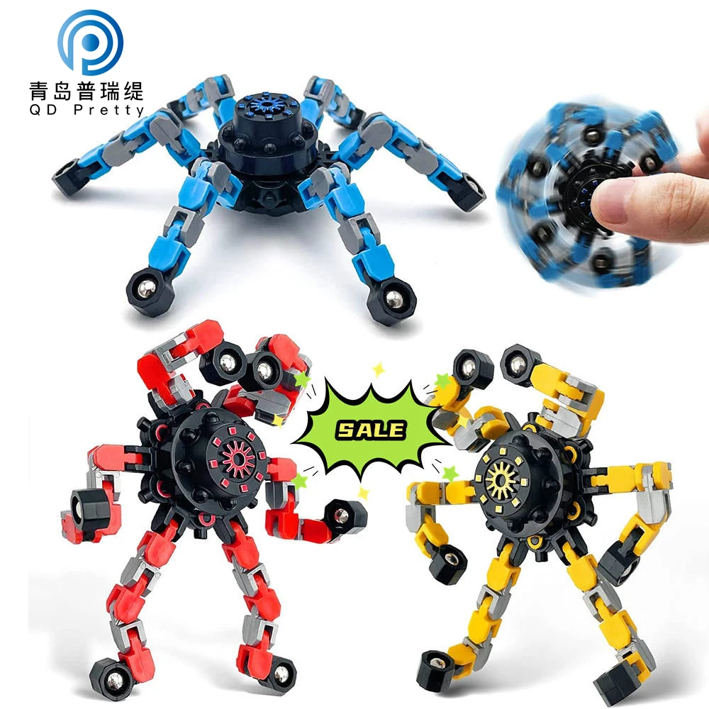JY Deformable Fingertip Mechanical Gyroscope Transformable Robot Children's  Toy Fidget Toys Fidget Spinner Toys